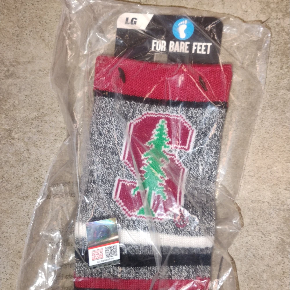 For Bare Feet Gray and Red Stanford Cardinal Socks